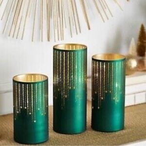 NEW Illuminated Starry Night Hurricane Set with Timer